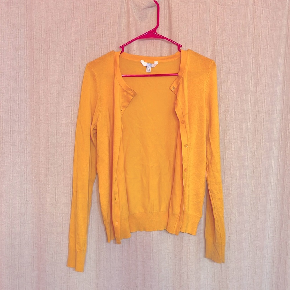 Bright canary yellow cardigan